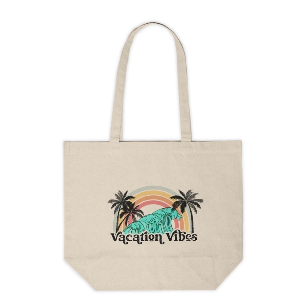 Vacation Vibes Custom Canvas Tote Bag
